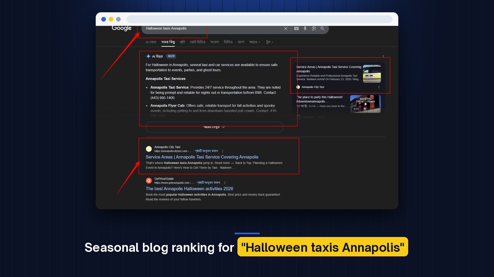 First Page Google Rankings for Annapolis City Taxi — image 4