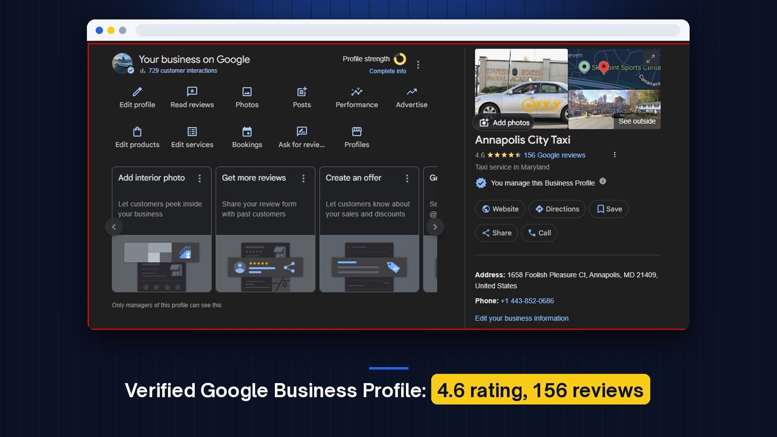 Google Map Pack Rankings for Annapolis City Taxi — image 1